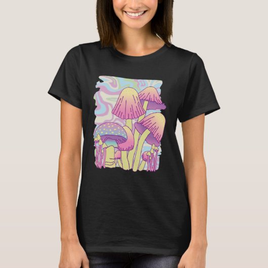 Mushrooms trippy coloured t-shirt (Voorkant)