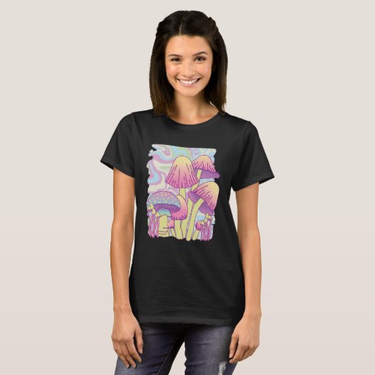 Mushrooms trippy coloured t-shirt (Voorkant volledig)