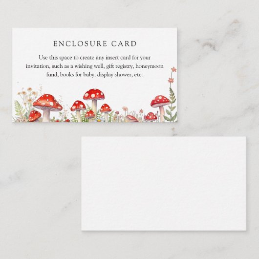 Mushrooms Woodland Baby shower Behuizing Kaart (Voorkant / Achterkant)