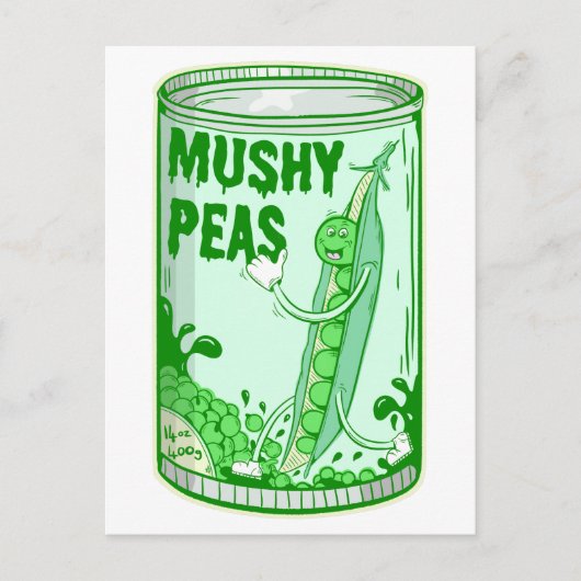 Mushy Peas pop kunst Briefkaart (Voorkant)