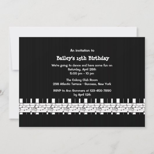 Musially Inclined Birthday Party Invitation Kaart (Voorkant)