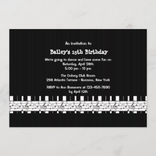 Musially Inclined Birthday Party Invitation Kaart
