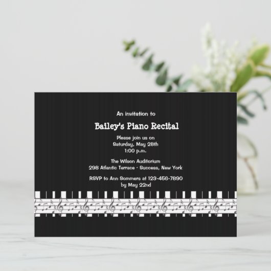 Musially Inclined Piano Overweging Uitnodiging (Staand voorkant)