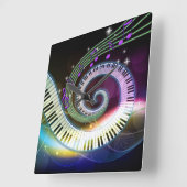 Music 1-klokje vierkante klok (Hoek)