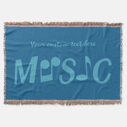 MUSIC aangepaste kleur- en tekstgootdeken Deken (Voorkant)