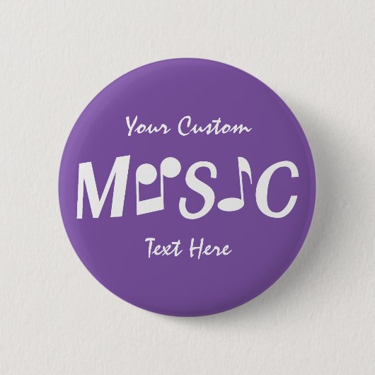 MUSIC aangepaste kleuren en tekstknoppen Ronde Button 5,7 Cm (Voorkant)