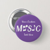 MUSIC aangepaste kleuren en tekstknoppen Ronde Button 5,7 Cm (Voorkant /achterkant)