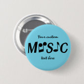 MUSIC aangepaste kleuren en tekstknoppen Ronde Button 5,7 Cm (Voorkant /achterkant)