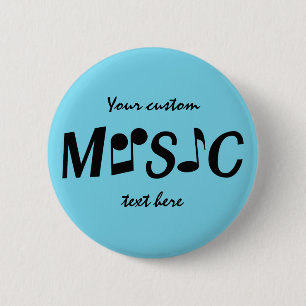 MUSIC aangepaste kleuren en tekstknoppen Ronde Button 5,7 Cm