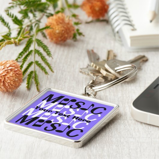 MUSIC aangepaste sleutelketen Sleutelhanger (Zijkant)