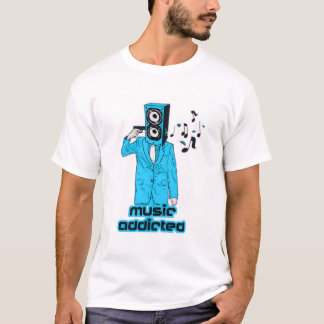 Music Addicted Graphic T-Shirt – Trendy White Tee 