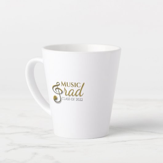 Music Afstudeerder Gold Treble Clef Afstuderen Sin Latte Mok (Linkerhoek)