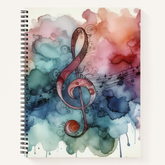 Music Alcohol Ink Deluxe Notitieboek (Voorkant)