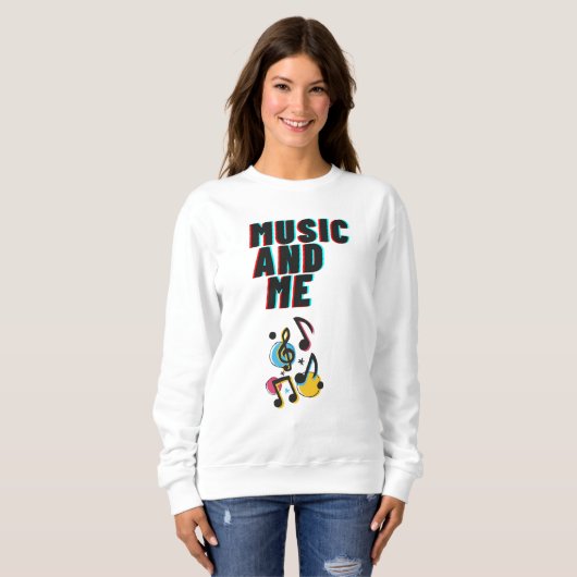 Music and Me white sweatshirt (Voorkant volledig)