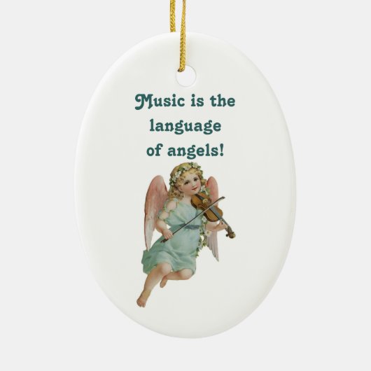 Music Angel Ornament With Poem (Achterkant)