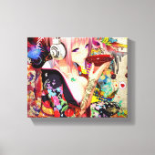 Music Anime Girl Canvas Afdruk (Voorkant)