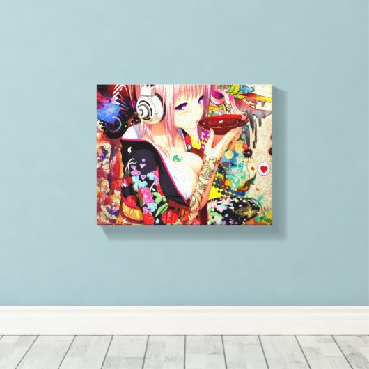 Music Anime Girl Canvas Afdruk (Insitu (Houten vloer))
