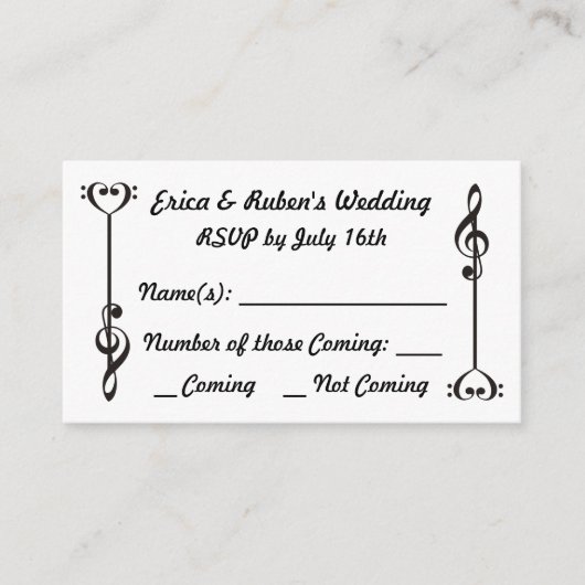 Music Arrow RSVP Informatiekaartje (Voorkant)