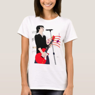 Music Art Cartoon Rocker Guy Guitar Player T-shirt