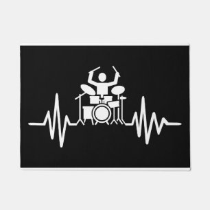Music Art Drummer Heartbeat Deurmat