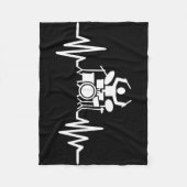 Music Art Drummer Heartbeat Fleece Deken (Voorkant)