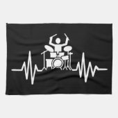 Music Art Drummer Heartbeat Theedoek (Horizontaal)