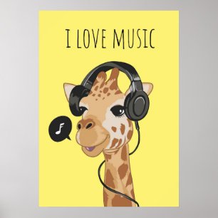 Music Art I Love Music Poster