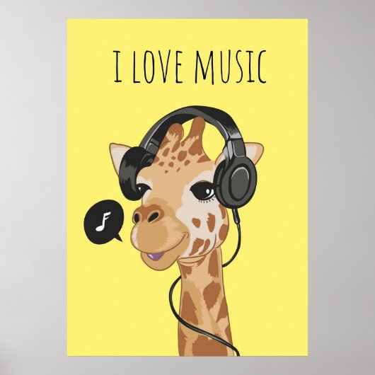 Music Art I Love Music Poster (Voorkant)
