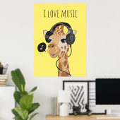 Music Art I Love Music Poster (Thuiskantoor)