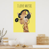 Music Art I Love Music Poster (Keuken)