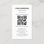 Music Artist QR Code Photo Visitekaartje (Achterkant)