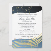 Music Bar Mitzvah Blue en Gold Invitation Kaart (Voorkant)