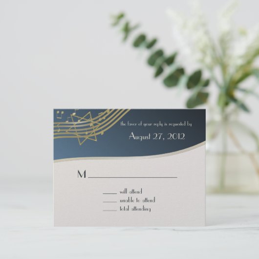 Music Bar Mitzvah Response Kaart (Staand voorkant)