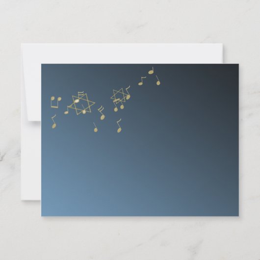 Music Bar Mitzvah Response Kaart (Achterkant)