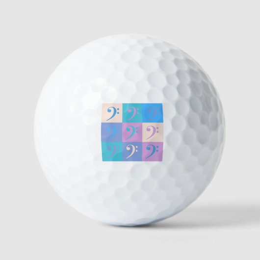 Music Bass Clef Pattern Pastel Golfballen (Voorkant)