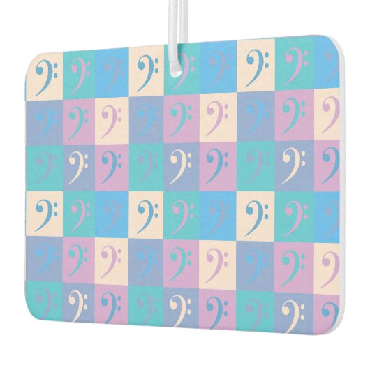 Music Bass Clef Pattern Pastel Luchtverfrisser (Links)