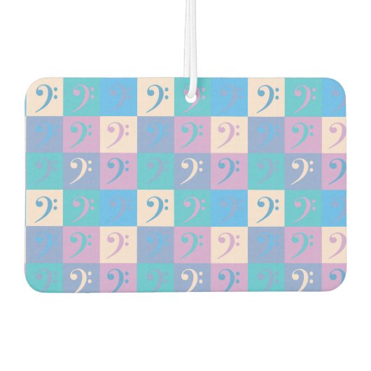 Music Bass Clef Pattern Pastel Luchtverfrisser (Voorkant)