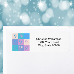 Music Bass Clef Personaliseer retouradres Etiket