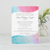 Music Bat Mitzvah Waterverf en Silver Kaart (Staand voorkant)