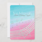 Music Bat Mitzvah Waterverf en Silver Kaart (Achterkant)