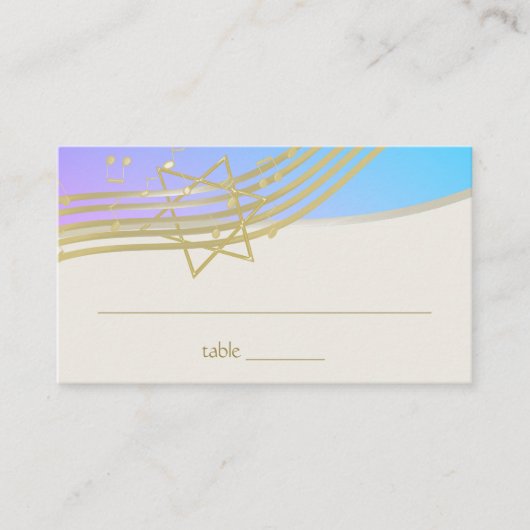 Music Bat Mitzvah Zittende Kaart Plaatskaartje (Voorkant)