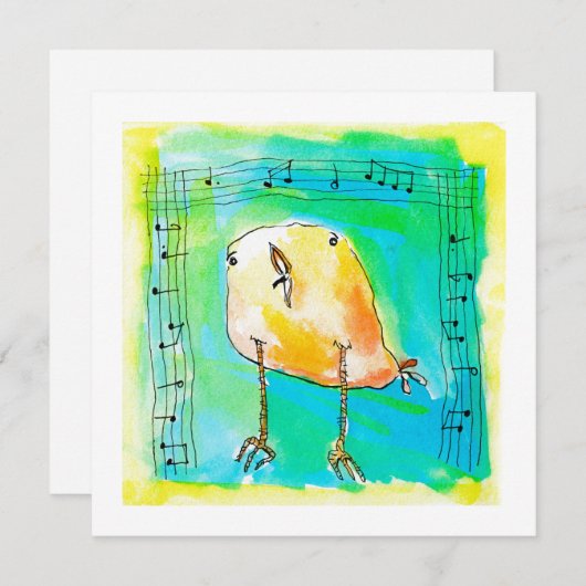 Music Bird Feestdagenkaart (Voorkant / Achterkant)