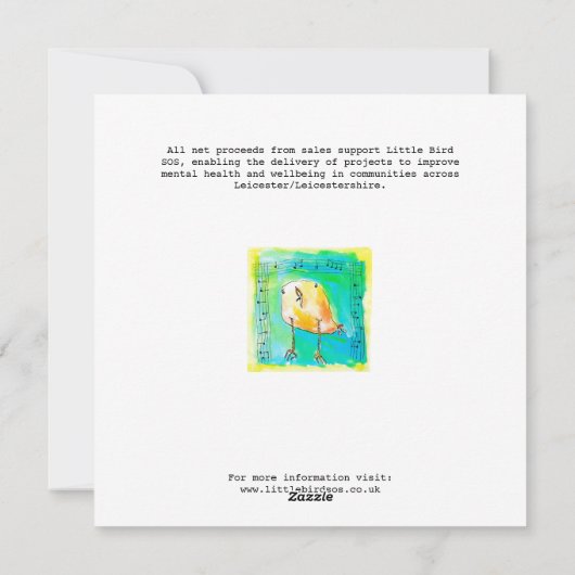 Music Bird Feestdagenkaart (Achterkant)