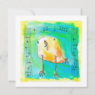 Music Bird Feestdagenkaart