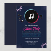 Music Birthday Party Uitnodiging (Voorkant / Achterkant)