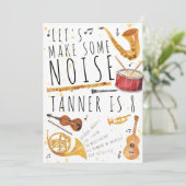 Music Birthday Party Uitnodiging (Staand voorkant)