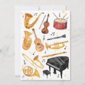 Music Birthday Party Uitnodiging (Achterkant)