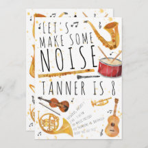 Music Birthday Party Uitnodiging