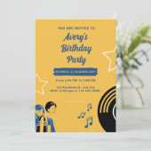 Music Birthday Party Uitnodiging (Staand voorkant)