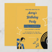 Music Birthday Party Uitnodiging (Voorkant / Achterkant)